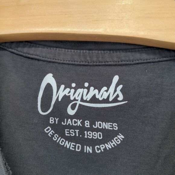 Jack & Jones Men's State of The Union Patriotic Shirt Gray Size XL Skull - Picture 9 of 13